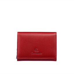 Czerwony portfel damski Canaletto ze skóry naturalnej licowej