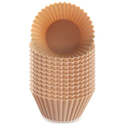 Foremki do muffinek silikonowe beżowe 5,5 cm 12