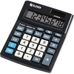 ELEVEN Kalkulator CMB801-BK Zasilanie bateryjno-słoneczne, 4 pamięci