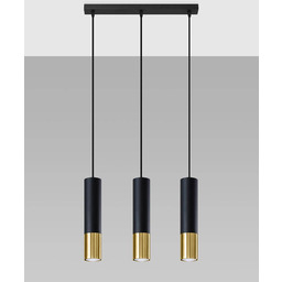 Sollux Lighting Lampa wisząca LOOPEZ 3L SL.0954 czarno-złota