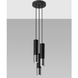 Sollux Lighting Lampa wisząca LOOPEZ 3P SL.0943 czarno-chromowana