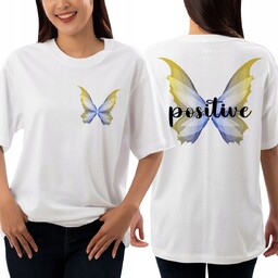 KOSZULKA DAMSKA Biała T-Shirt Oversize Boyfriend MOTYLE POSITIVE