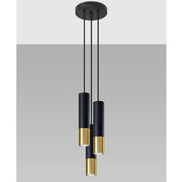 Sollux Lighting Lampa wisząca LOOPEZ 3P SL.0955 czarno-złota