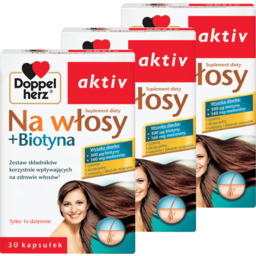 Zestaw Doppelherz aktiv Na Włosy + Biotyna, 3