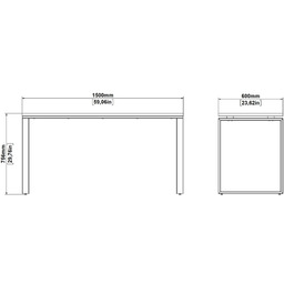 Biurko loftowe jackson hickory / szare mat 150