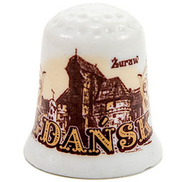 Naparstek ceramiczny Gdańsk Żuraw sepia