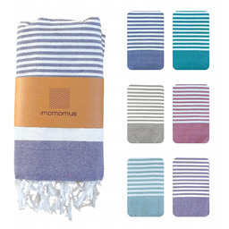 MOMOMUS XXL Fouta Plaża Koc Piknikowy Fioletowy 210x240