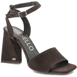 Chebello Sandały damskie, cholewka ze skóry naturalnej zamszowej