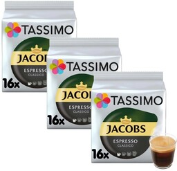 ZESTAW - Kapsułki Tassimo Jacobs Espresso Classico 3x16