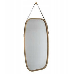 Lustro Na Skórzanym Pasku owalne 43x77cm Bambusowe