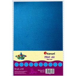 Filc dekoracyjny, 10 arkuszy, A4 błękit, CRAFT-FUN