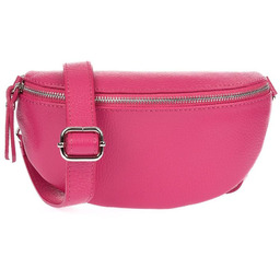 Saszetka skórzana nerka VERA PELLE fuksja B68