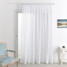 HomeMaison.com Zasłona Haftowana podstawa - Biała - 300