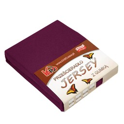 KARO Prześcieradło jersey z gumką 120x200 śliwkowe 027
