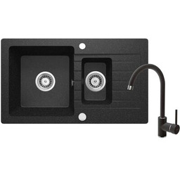 Zlewozmywak ZORBA grafitowy granit 1,5K Z/O 760 x