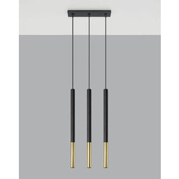 Sollux Lighting Lampa wisząca MOZAICA 3L SL.0892 czarno-złota