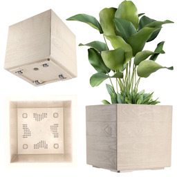 Donica Sore na kółkach Deska" 40cm jasny brąz