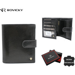Skorzany duzy portfel meski z systemem RFID