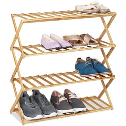 Relaxdays Składany regał na buty, 4 poziomy, 12