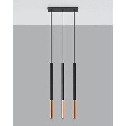 Sollux Lighting Lampa wisząca MOZAICA 3L SL.0889 czarno-miedziana