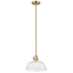 Elstead Lighting Jadalniana lampa wisząca Hampton mosiądz szklana