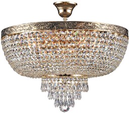 PALACE Lampa sufitowa wisząca żyrandol złota kryształ H38cm
