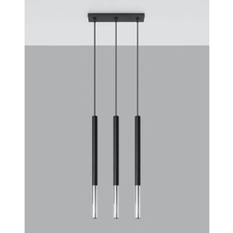 Sollux Lighting Lampa wisząca MOZAICA 3L SL.0886 czarno-chromowana