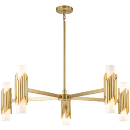 ŻYRANDOL MARVELE, pięciopunktowy, złote wykończenie,ryflowane akcenty, regulowana wysokość