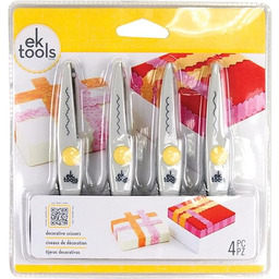 EK Success Nożyczki dekoracyjne, 4 sztuki, białe