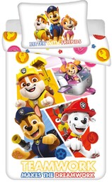 Pościel 100x135 Psi patrol biała kolorowa poszewka 40x60