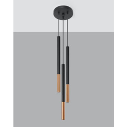 Sollux Lighting Lampa wisząca MOZAICA 3P SL.0890 czarno-miedziany