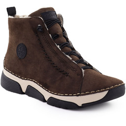 Botki damskie zamszowe brązowe Rieker 45912-25