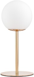 LAMPA STOŁOWA BIURKOWA NOWOCZESNA ZŁOTA BIAŁA KULA FREDICA