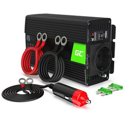GREENCELL Przetwornica 24V na 230V 300W/600W Modyfikowana sinusoida