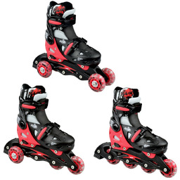 Rolko-Wrotki 3w1 Regulowane RAVEN Singer Black/Red