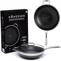 Kohersen Patelnia 71111 czarna srebrna stal nierdzewna aluminium