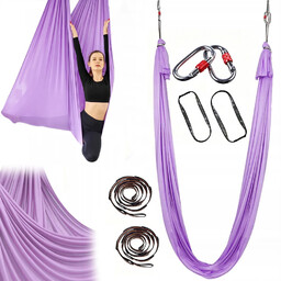 Szarfa akrobatyczna, chusta aerial silk wielofunkcyjna 6m fioletowy