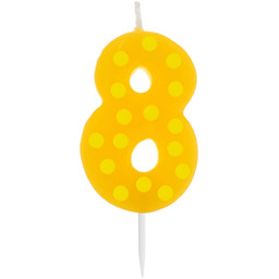 Świeczka cyferka ósemka 8 Grochy - 1 szt.