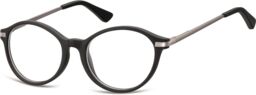 Sunoptic Okulary dziecięce zerówki okrągłe lenonki AK50 czarne