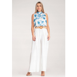 Spódnico-spodnie damskie Spódnico spodnie długie Białe M1160 r.