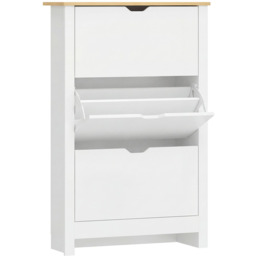 Szafka na buty Homcom 72x26x112cm, biała/jasnobrązowa