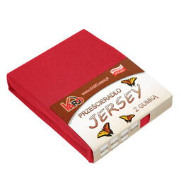 KARO Prześcieradło jersey z gumką 180x200 czerwone 024