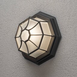 Konstsmide Kinkiet zewnętrzny WALL/ROOF, czarny, aluminium, dworkowy /