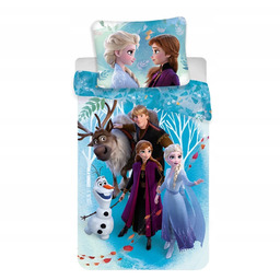 Pościel 160x200 Frozen Familly niebieska poszewka 70x80 August