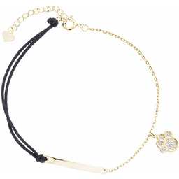 Bransoletka szczęścia celebrytka blaszka psia kocia łapka bawełna