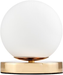LAMPA STOŁOWA BIURKOWA NOWOCZESNA ZŁOTA BIAŁA KULA FREDICA
