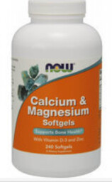 Now Calcium&Magnesium witamina d3, 240 kaps.