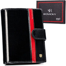 Rovicky Stylowy Portfel Męski Skórzany Mocny Z Rfid