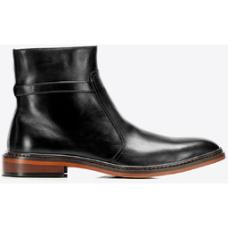 Męskie trzewiki ze skóry naturalnej na płaskim obcasie