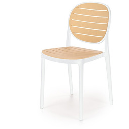 Krzesło ogrodowe plastikowe białe / naturalne K529